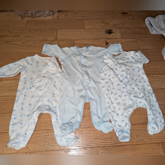 Little Me Blue Patterned One Piece Set - Picture 1 of 4